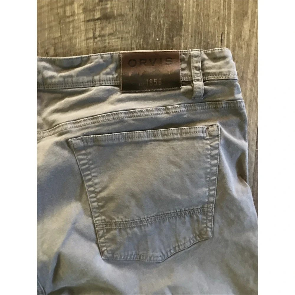 Orvis Cotton Spandex Blend Regular Fit Pants in Grey 40x34